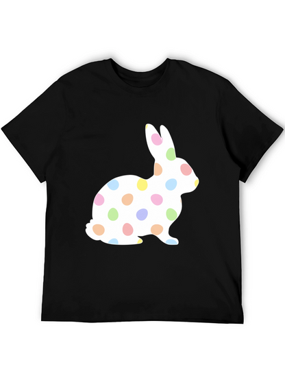 Camiseta Negra con Diseño de Conejo de Pascua