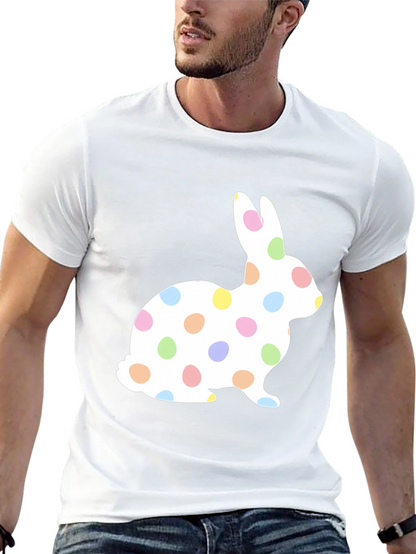 Camiseta Negra con Diseño de Conejo de Pascua