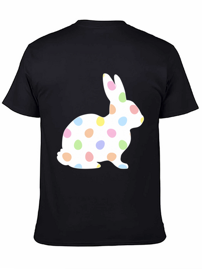 Camiseta Negra con Diseño de Conejo de Pascua