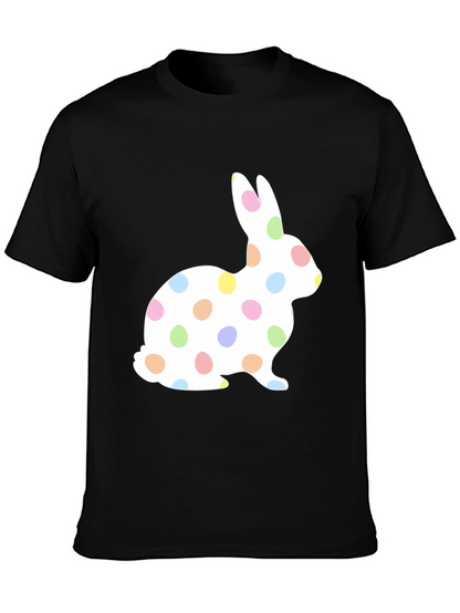Camiseta Negra con Diseño de Conejo de Pascua