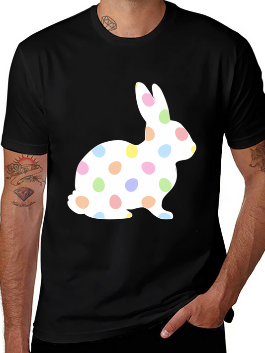 Camiseta Negra con Diseño de Conejo de Pascua