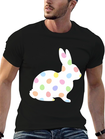 Camiseta Negra con Diseño de Conejo de Pascua