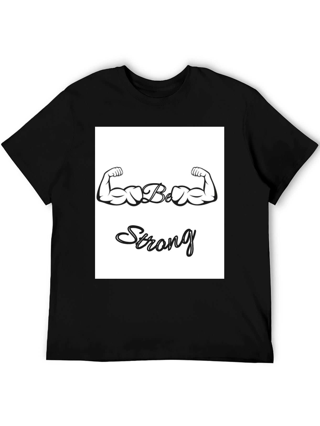 Camiseta Negra Sé Fuerte con Diseño de Bíceps
