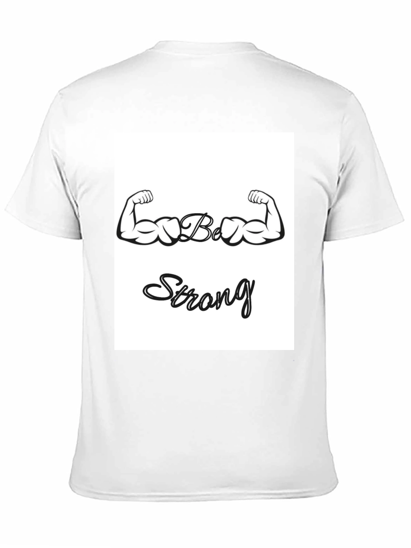 Camiseta Negra Sé Fuerte con Diseño de Bíceps