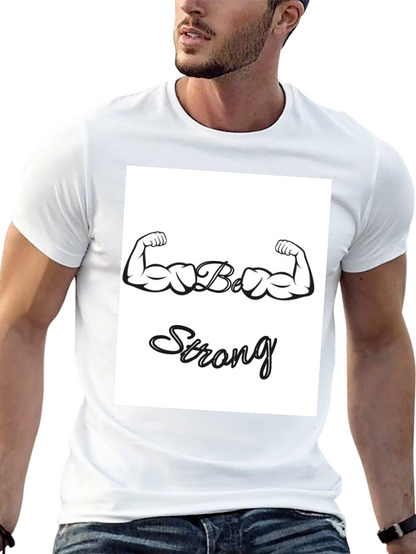 Camiseta Negra Sé Fuerte con Diseño de Bíceps