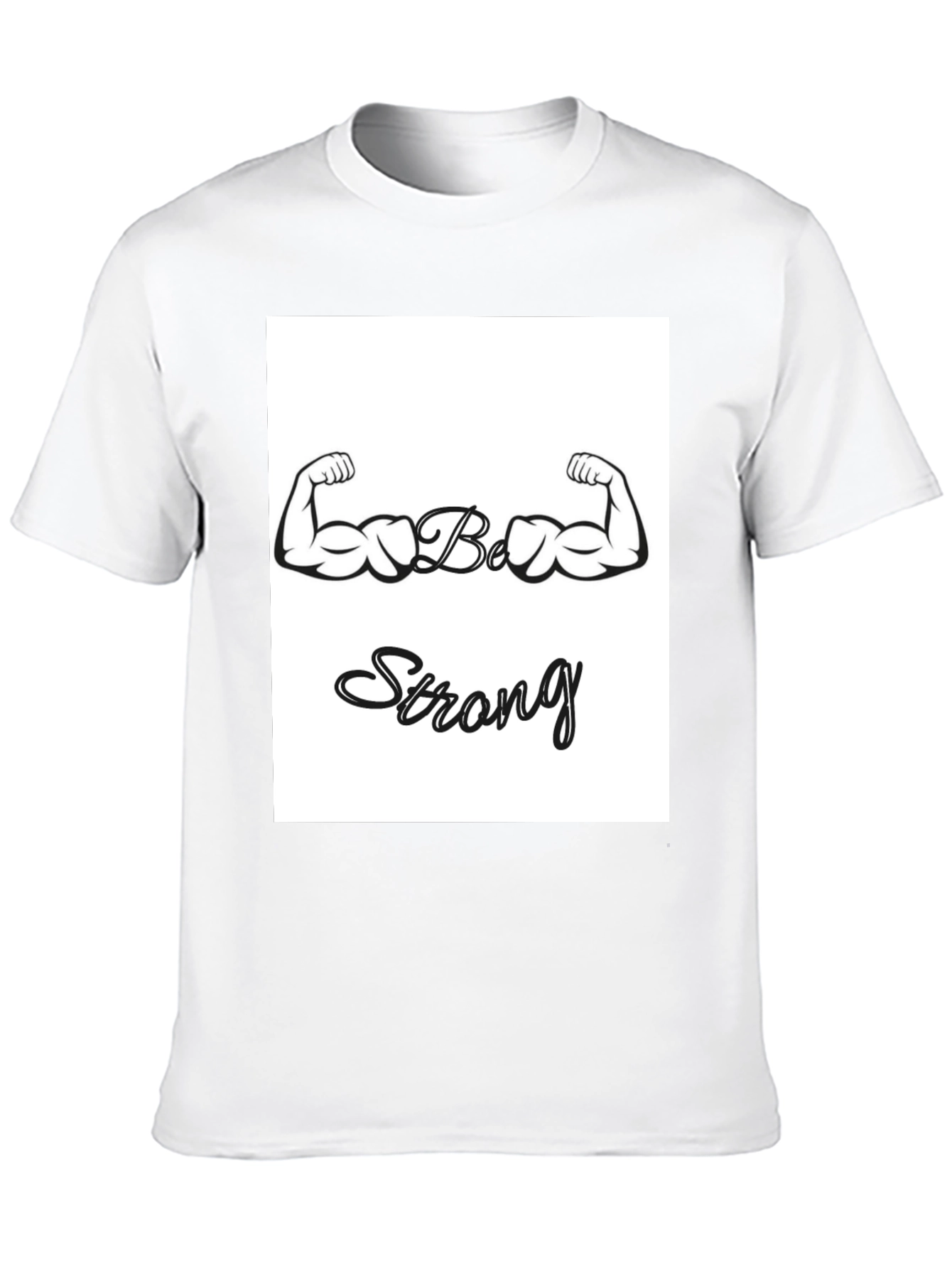 Camiseta Negra Sé Fuerte con Diseño de Bíceps