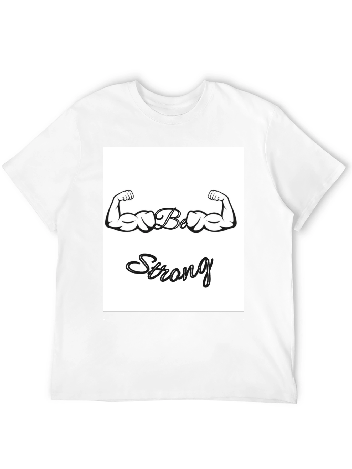 Camiseta Negra Sé Fuerte con Diseño de Bíceps