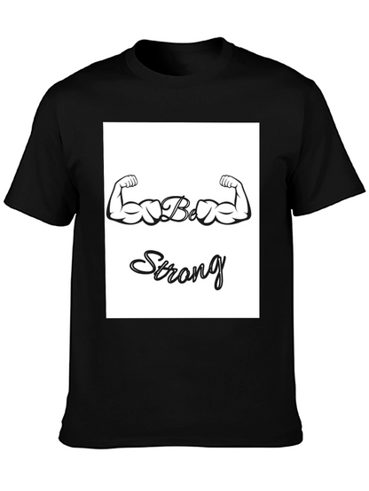 Camiseta Negra Sé Fuerte con Diseño de Bíceps