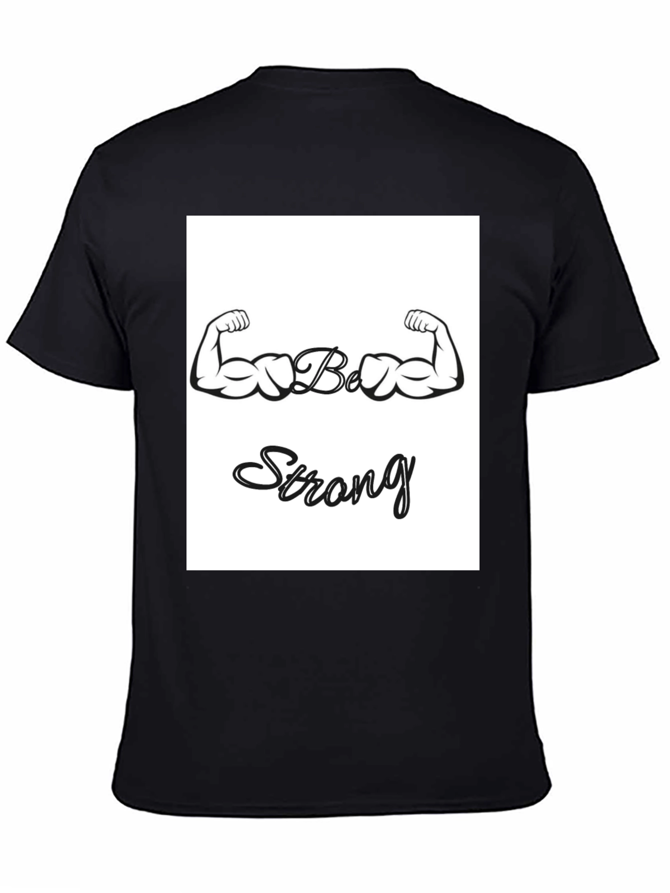 Camiseta Negra Sé Fuerte con Diseño de Bíceps