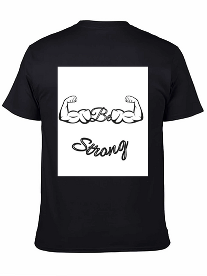 Camiseta Negra Sé Fuerte con Diseño de Bíceps