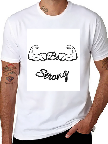 Camiseta Negra Sé Fuerte con Diseño de Bíceps