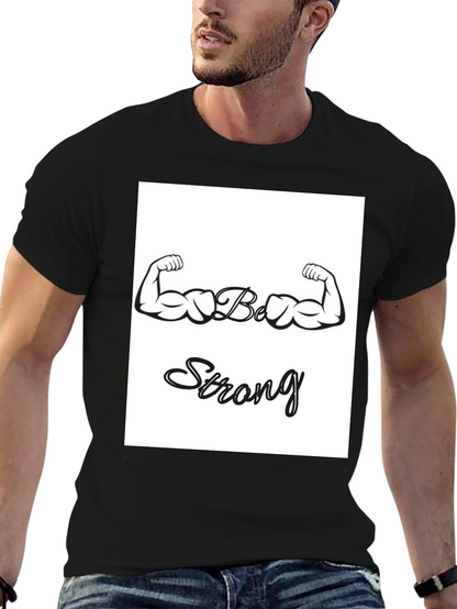 Camiseta Negra Sé Fuerte con Diseño de Bíceps