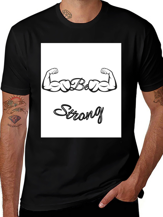 Camiseta Negra Sé Fuerte con Diseño de Bíceps