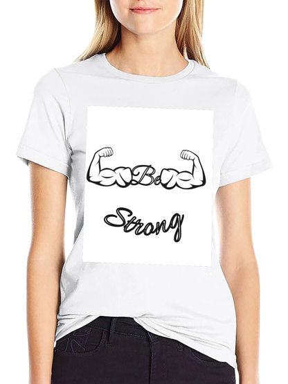 Camiseta Negra Sé Fuerte con Diseño de Bíceps