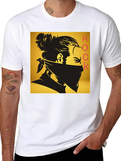 Camiseta Negra Estampada Rock - Diseño Moderno