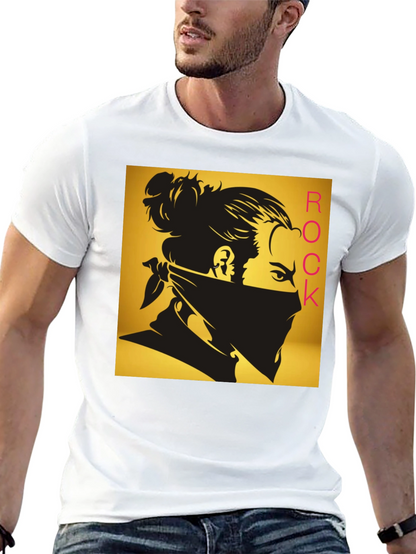 Camiseta Negra Estampada Rock - Diseño Moderno