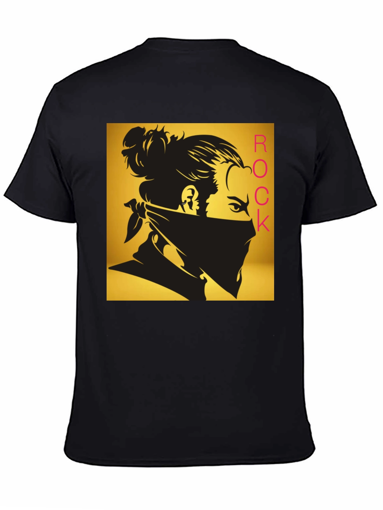 Camiseta Negra Estampada Rock - Diseño Moderno