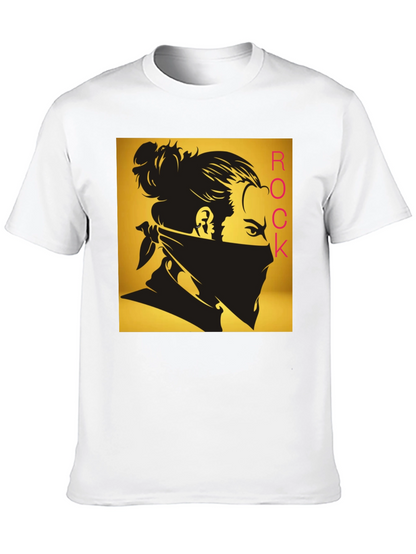 Camiseta Negra Estampada Rock - Diseño Moderno