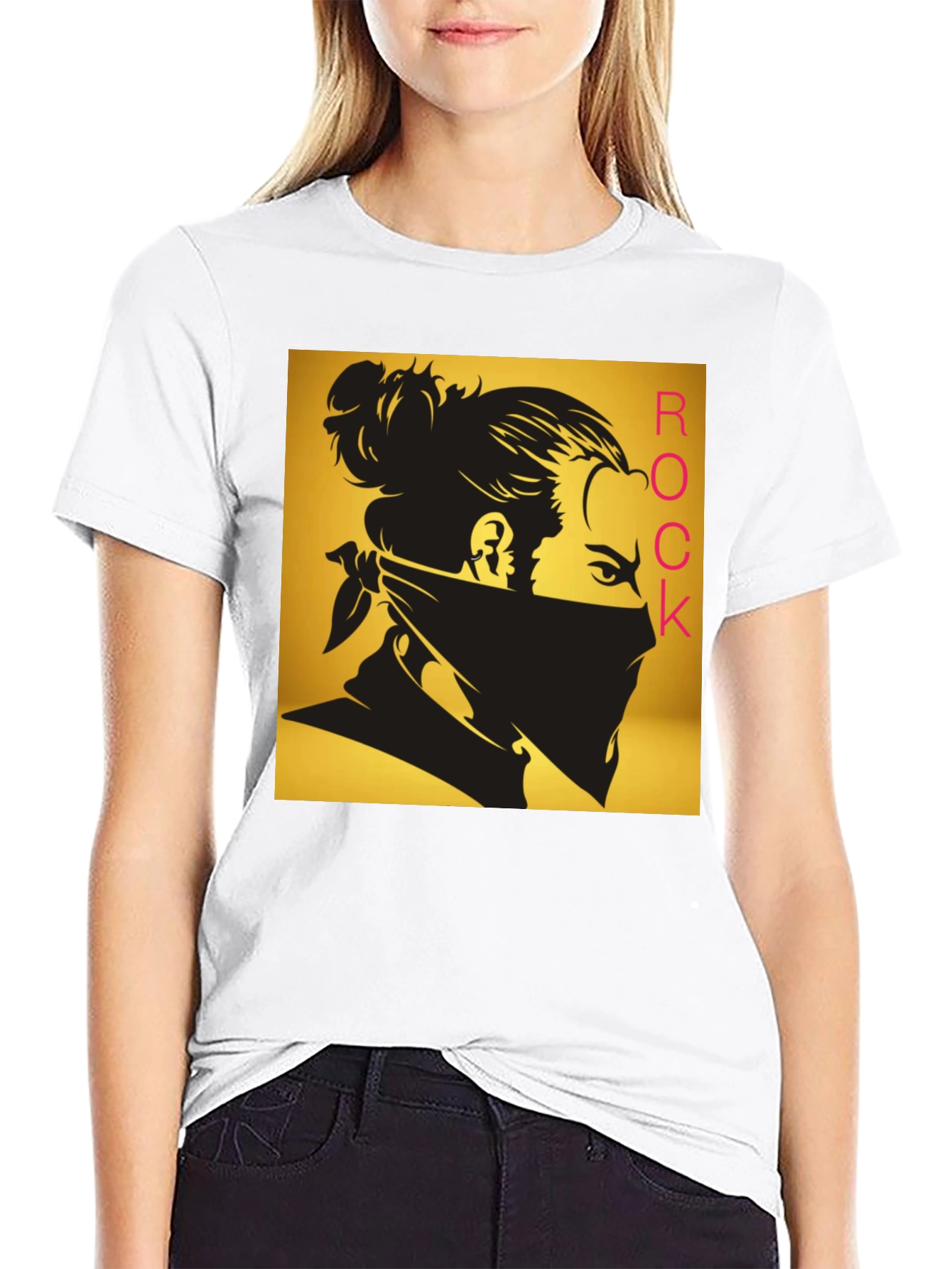 Camiseta Negra Estampada Rock - Diseño Moderno