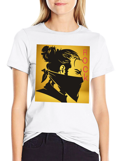 Camiseta Negra Estampada Rock - Diseño Moderno