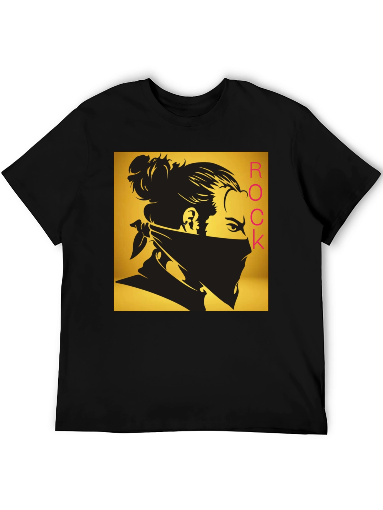Camiseta Negra Estampada Rock - Diseño Moderno