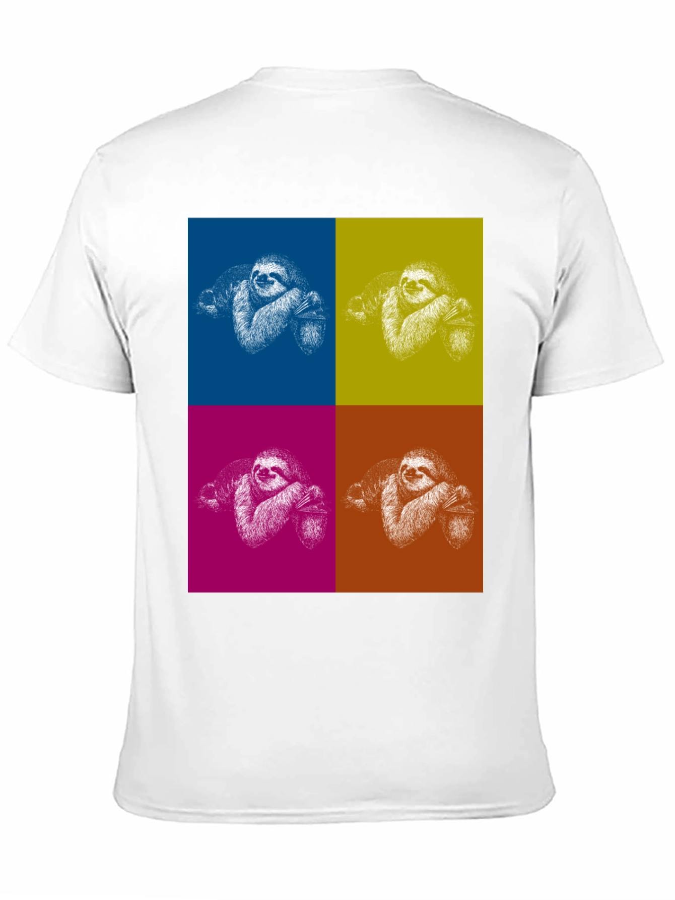 Camiseta Negra con Diseño de Perezosos Pop Art