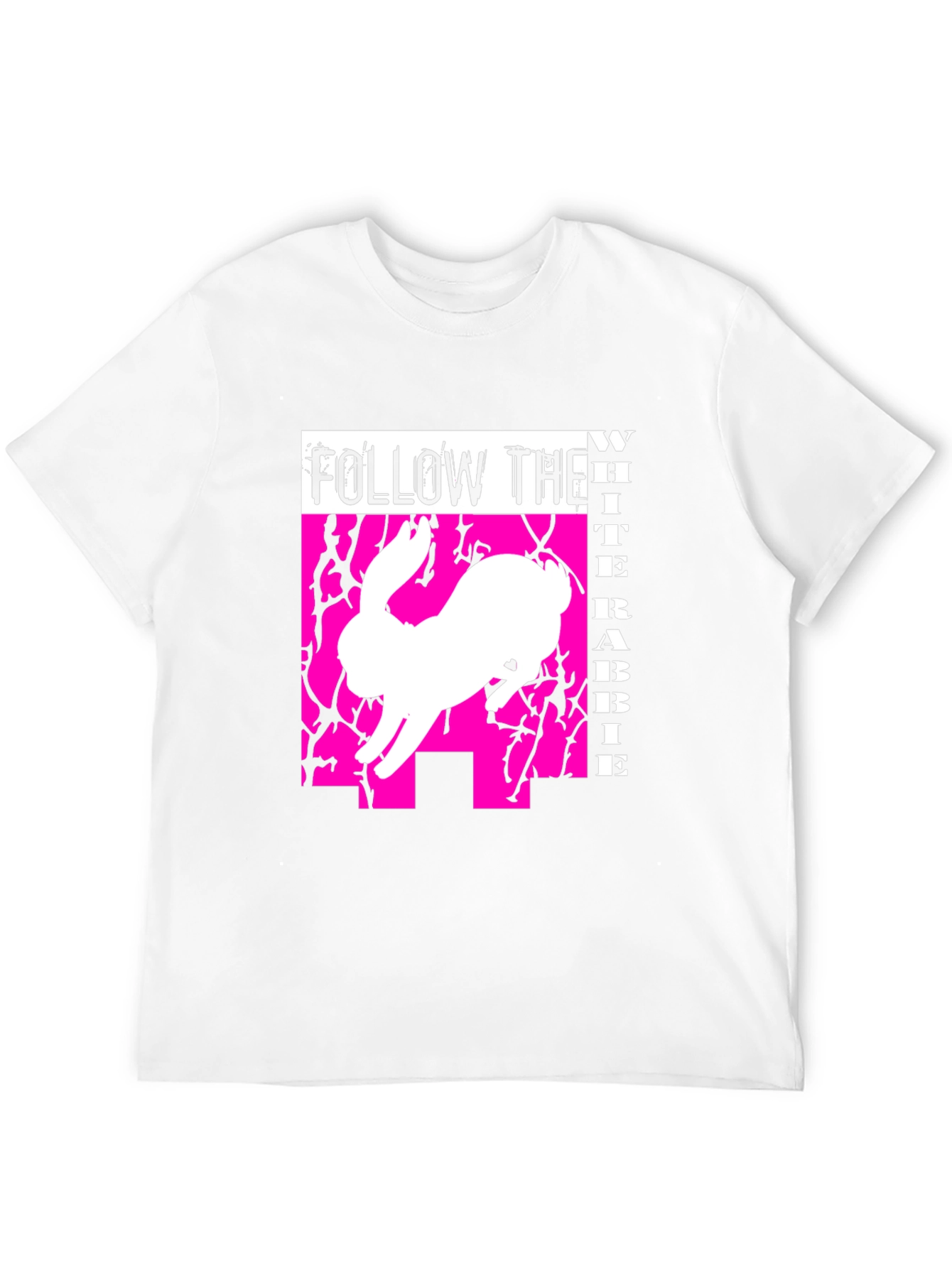 Camiseta Sigue al Conejo Blanco Estilo Gráfico