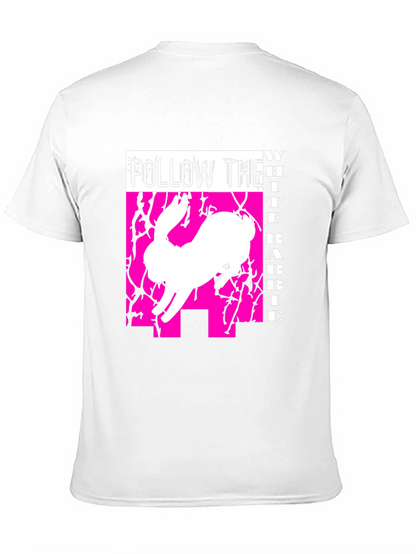 Camiseta Sigue al Conejo Blanco Estilo Gráfico