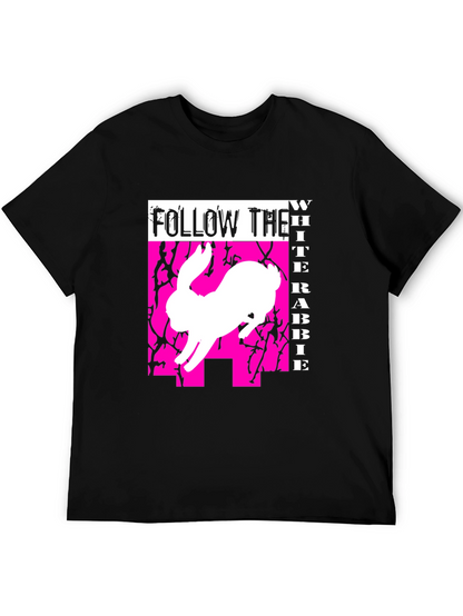 Camiseta Sigue al Conejo Blanco Estilo Gráfico