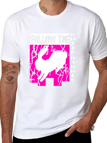 Camiseta Sigue al Conejo Blanco Estilo Gráfico