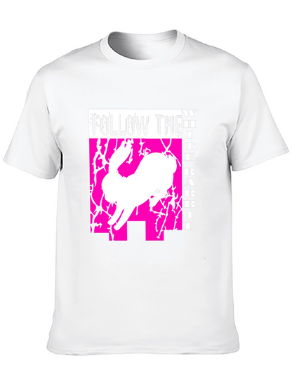 Camiseta Sigue al Conejo Blanco Estilo Gráfico