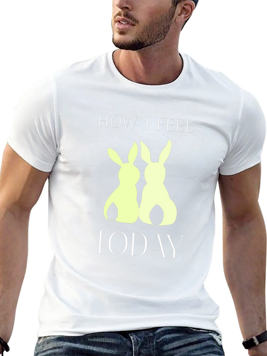 Camiseta Negra Cómo me siento hoy con Conejos