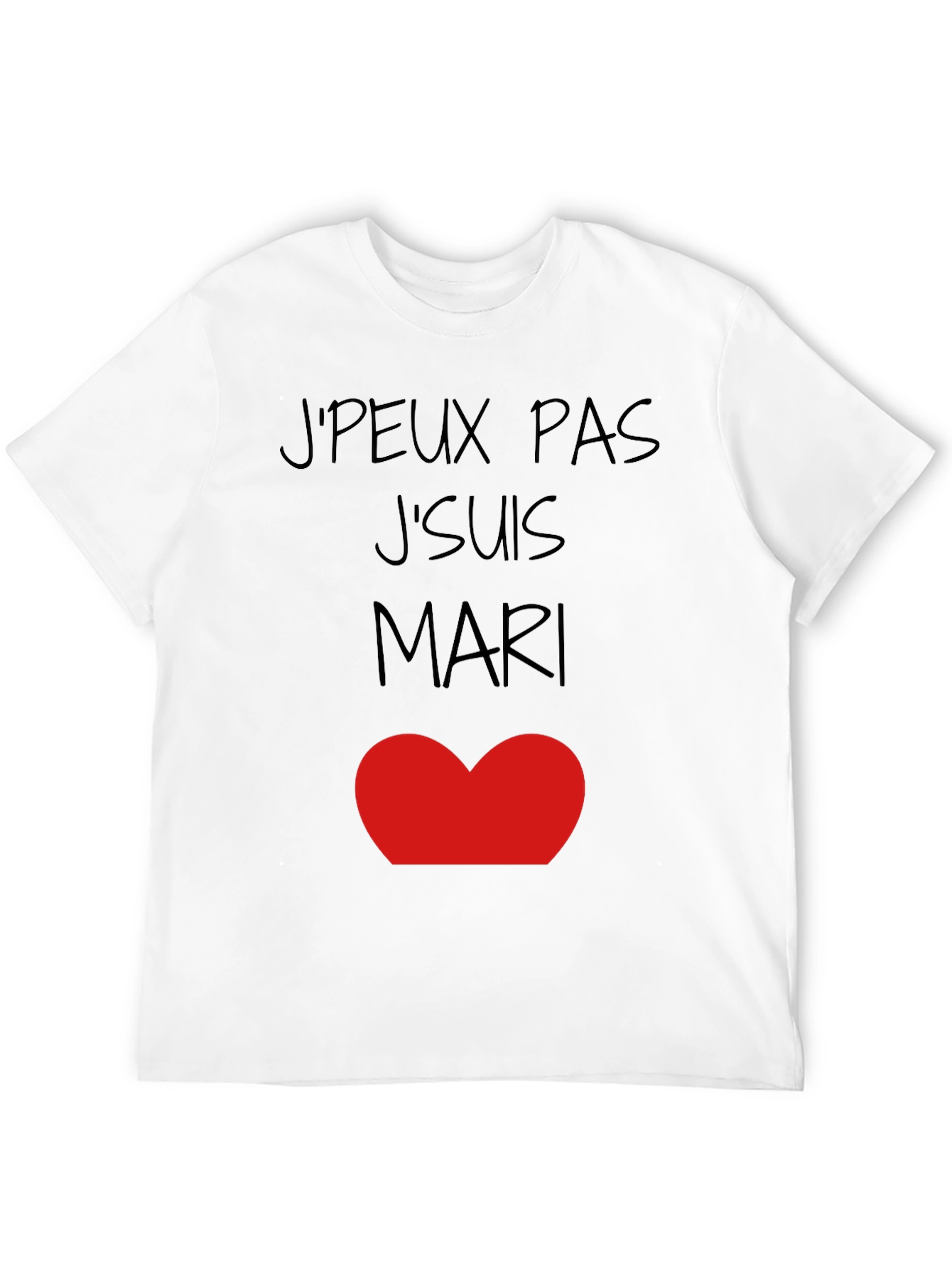 Camiseta Hombre JPEUX PAS JSUIS MARI ❤️ Algodón