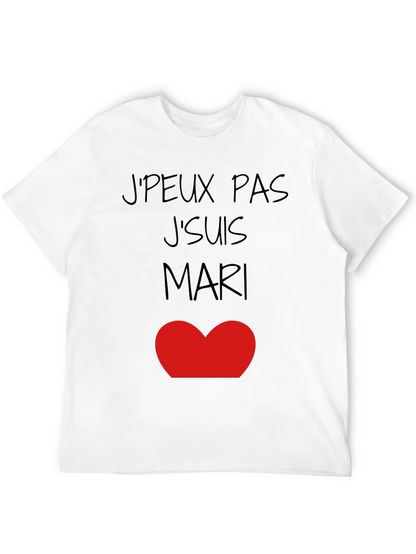 Camiseta Hombre JPEUX PAS JSUIS MARI ❤️ Algodón