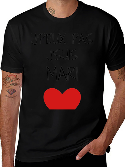 Camiseta Hombre JPEUX PAS JSUIS MARI ❤️ Algodón