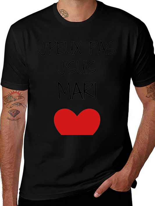 Camiseta Hombre JPEUX PAS JSUIS MARI ❤️ Algodón