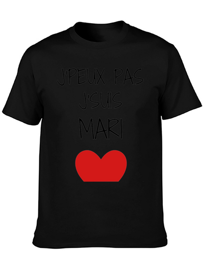 Camiseta Hombre JPEUX PAS JSUIS MARI ❤️ Algodón