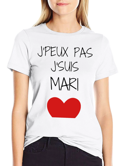 Camiseta Hombre JPEUX PAS JSUIS MARI ❤️ Algodón