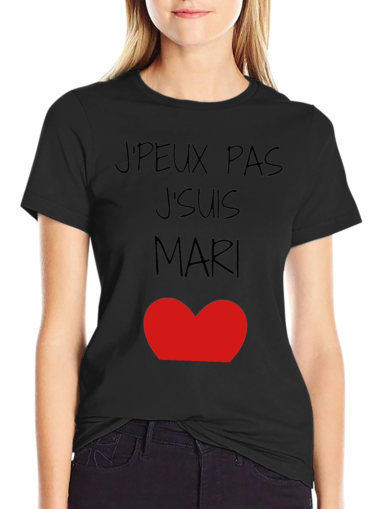Camiseta Hombre JPEUX PAS JSUIS MARI ❤️ Algodón