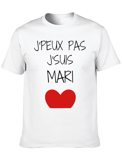 Camiseta Hombre JPEUX PAS JSUIS MARI ❤️ Algodón