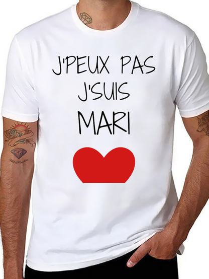 Camiseta Hombre JPEUX PAS JSUIS MARI ❤️ Algodón