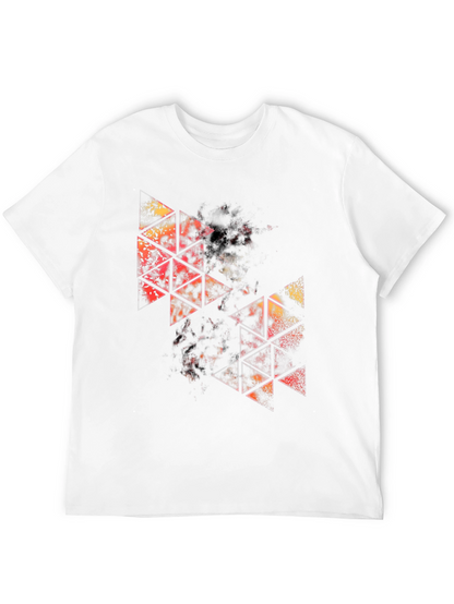 Camiseta Negra con Diseño Abstracto de Triángulos